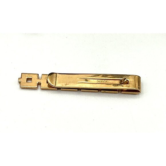 Vintage Swank Gold-Tone Geometric Tie Clip - Picture 3 of 3